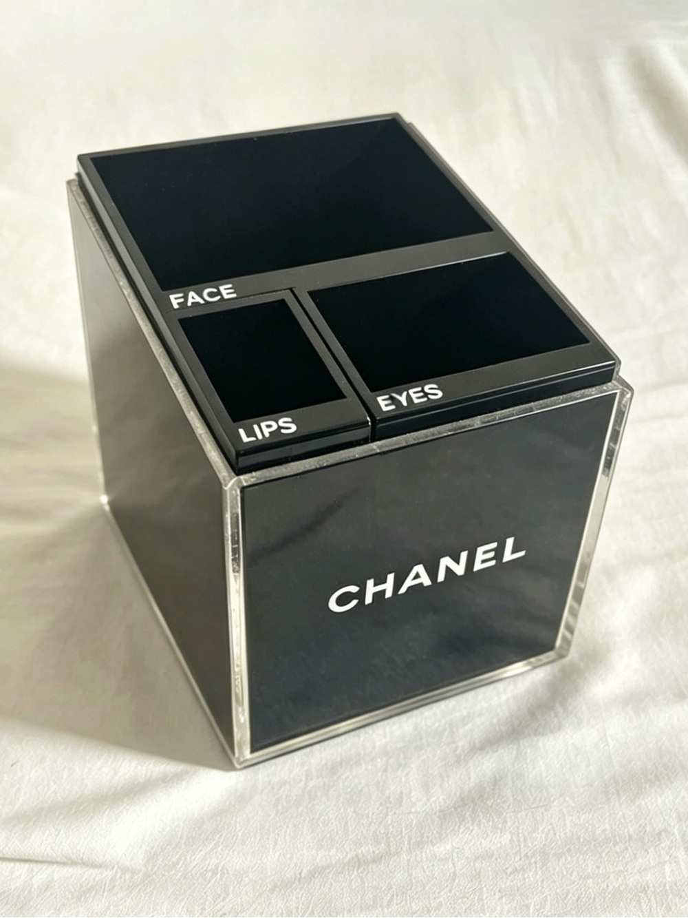 CHANEL Black Acrylic Cosmetic Storage Organizer
